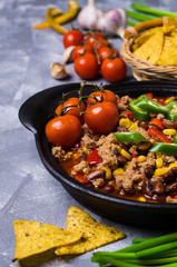 Traditional Mexican chili concarne