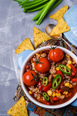 Traditional Mexican chili concarne