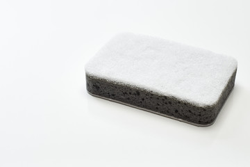 dish washing sponge on white background