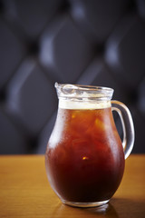Iced coffee in jar 