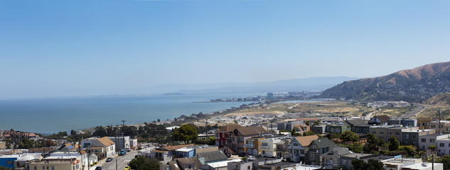 San Francisco Central looking down from Bernal Heights to Brisbane and Sierra Point