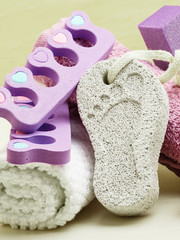 Pedicure accessories set tools closeup