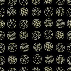 abstract circles on a black background. seamless pattern