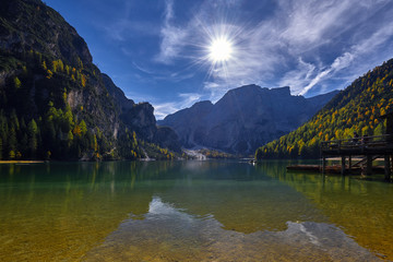 Fototapeta na wymiar Lago di Braies, Dolomites, Italy