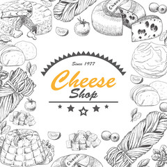 Vector background with cheese products
