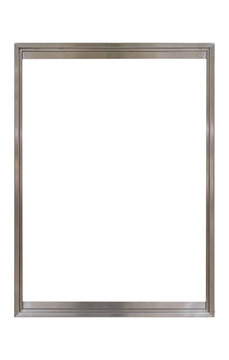 Blank matel sign board isolated ob white background