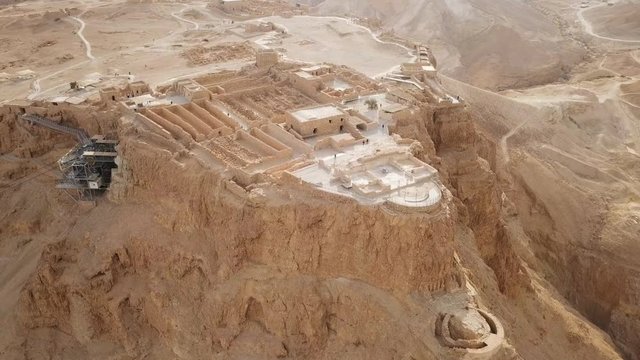 Masada - Aerial footage of the ancient fortification in the Southern District of Israel