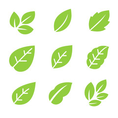 Leaves icon.Leaf logo. Green and nature symbol. Organic icons.
