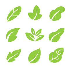 Leaves icon.Leaf logo. Green and nature symbol. Organic icons.