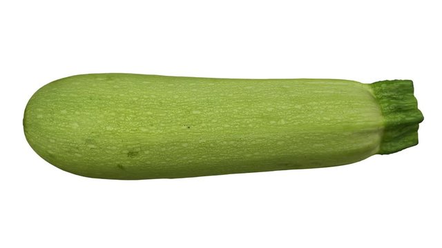 Realistic render of a rotating zucchini (Magda variety) on white background. The video is seamlessly looping, and the 3D object is scanned from a real zucchini.
