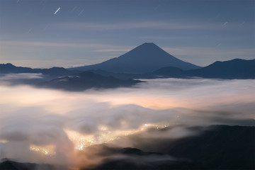 Mt, Fuji and sea of mist in summer