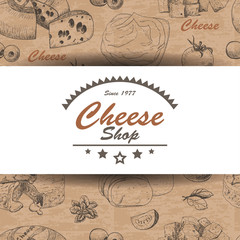Vector background with cheese products