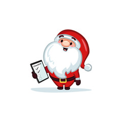 Christmas Vectors - Santa Claus Holding a Checklist