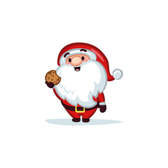 Christmas Vectors - Santa Claus Holding a Cookie