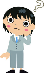 Child's office worker doubt