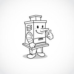 Air Filter Mascot Cartoon Design. Vector Illustrator Eps. 10