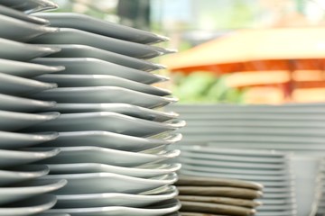 stack of white dishes