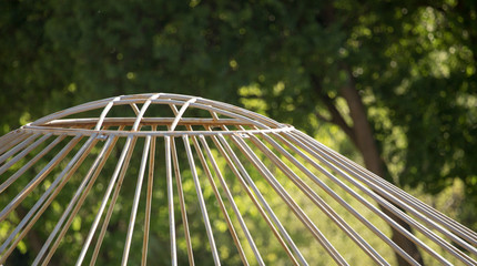 metal frame of the Kazakh yurt on the nature