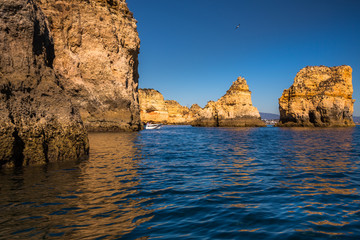Lagos Caves and Seashore. Exposure done in a boat tour in the Lagos seashore, Algarve, Portugal.