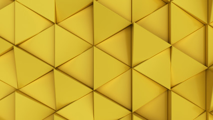 Fototapeta na wymiar Pattern of yellow triangle prisms