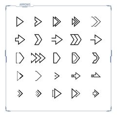 Vector Futuristic Arrow Icons Set