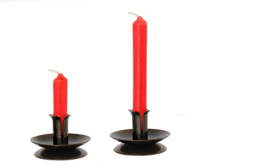 Candles on a white background