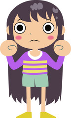 Purple shirt long hair girl motivate