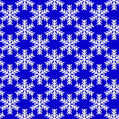 white snowflakes on blue background. vector seamless pattern