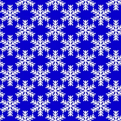 Outdoor-Kissen white snowflakes on blue background. vector seamless pattern © aghidel