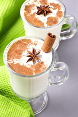 Glass of eggnog