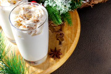 Glass of eggnog
