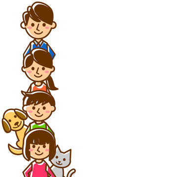 recommend clip art: 家族　二世代　縦一列