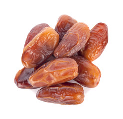 dried fruits from date palm isolated on white background