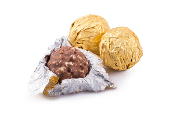 Chocolate cookies isolated on a white background