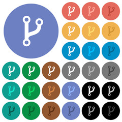 Code fork round flat multi colored icons