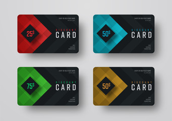 Design a gift black card with diamond-shaped design elements
