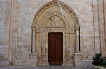 Italy, Puglia, Conversano, secondary entrance to the cathedral