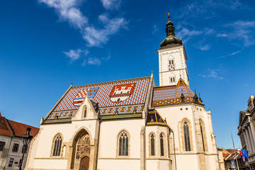 Fototapeta na wymiar Church of Saint Mark - Zagreb, Croatia