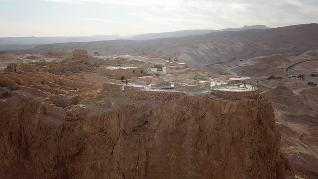 Masada - Aerial footage of the ancient fortification in the Southern District of Israel