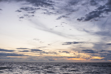 Fototapeta na wymiar Sea view and evening sky