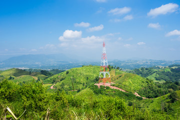 Telecommunication Tower located on the mountain to connect to the signal to use it