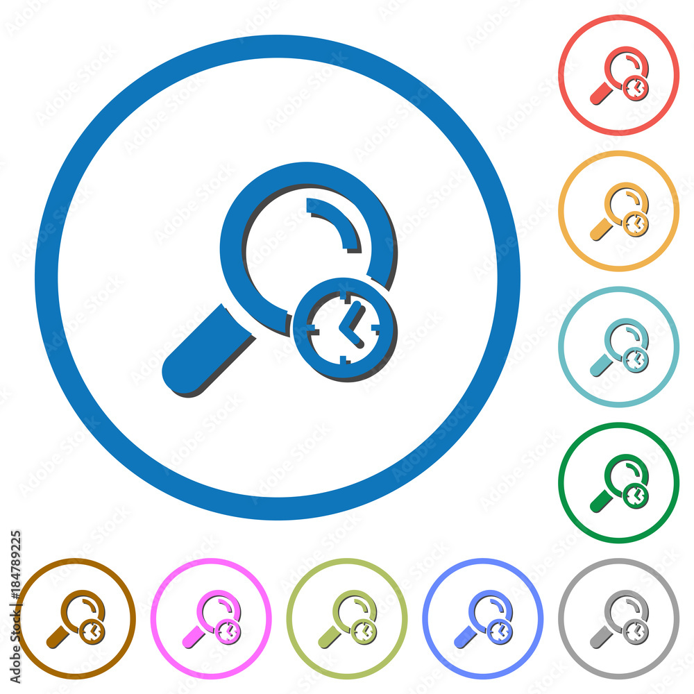 Poster query time icons with shadows and outlines