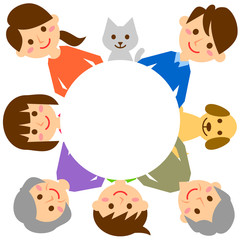 家族　三世代　外円