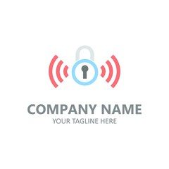 Lock logo template abstract security vector illustration isolated