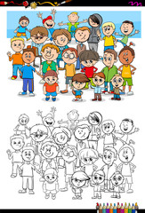 boys characters group coloring book