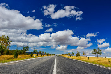 transportation highway and sky clouds