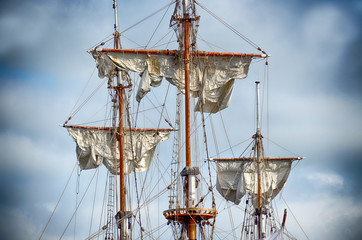 takelage, segel, piraten, mast, Himmel, Kogge, Segelboot