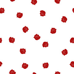 Seamless floral pattern red burgundy color roses flowers on white background, vector, eps 10