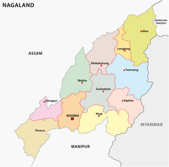 Nagaland administrative and political map