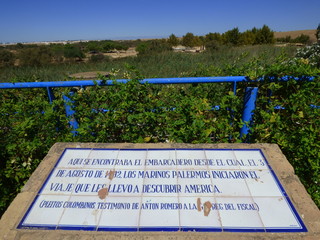 Palos de la Frontera en Huelva (Andalucia,España). Pueblo de partida de Cristobal Colon para el...